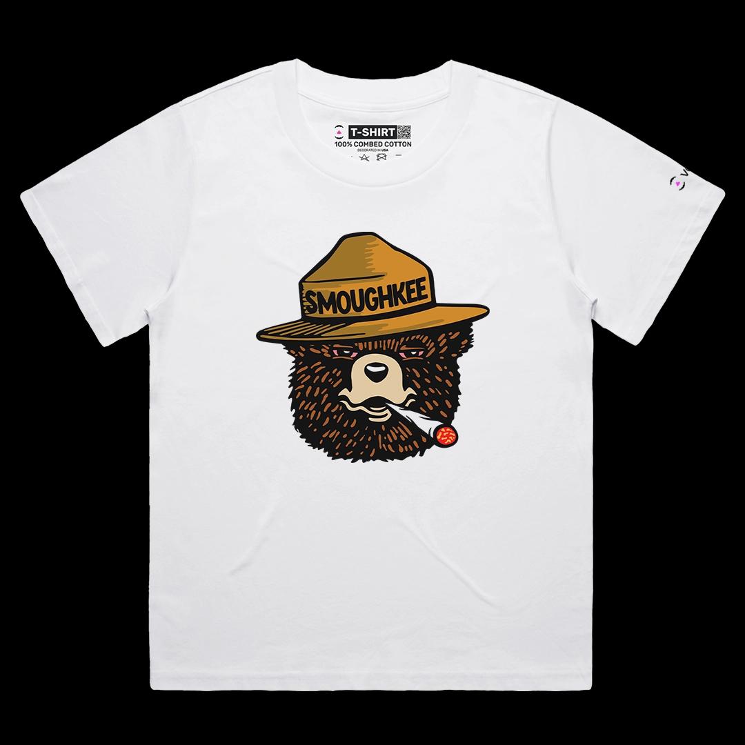 VOICEART White Female Loose The Wildfire Smokey Bear Ranger Funny Animals Graphic Tee Short Sleeve TShirt for Men and Women