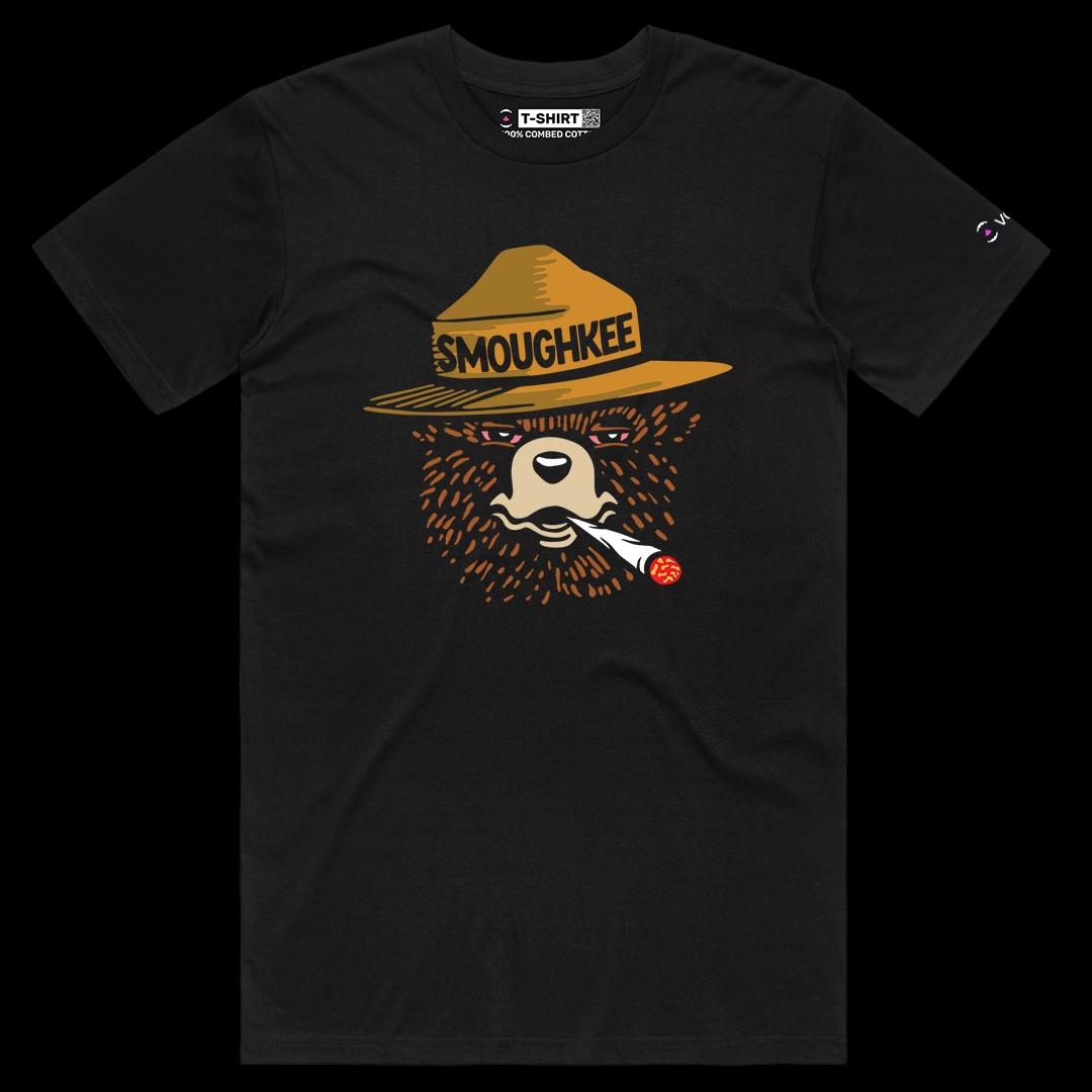 VOICEART Black Male Regular The Wildfire Smokey Bear Ranger Funny Animals Graphic Tee Short Sleeve TShirt for Men and Women