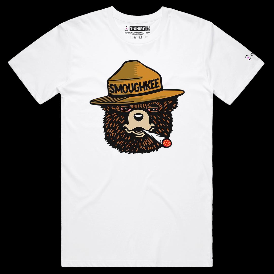 VOICEART White Male Regular The Wildfire Smokey Bear Ranger Funny Animals Graphic Tee Short Sleeve TShirt for Men and Women