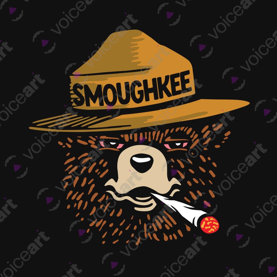 VOICEART Black Watermark The Wildfire Smokey Bear Ranger Funny Animals Graphic Tee Short Sleeve TShirt for Men and Women