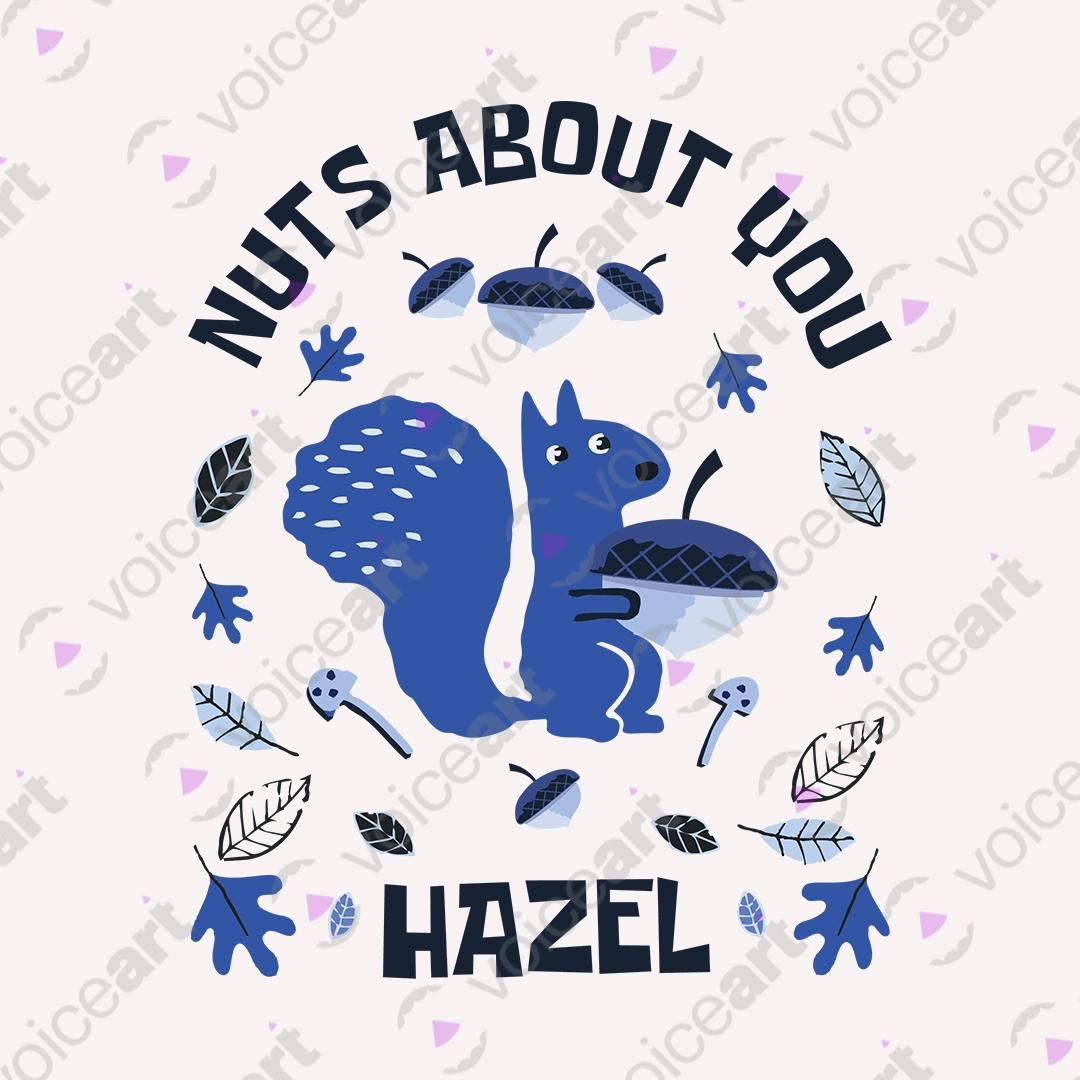 VOICEART White Watermark Nuts About You Funny Animals Graphic Tee with Wordplay Short Sleeve T-Shirt for Men and Women