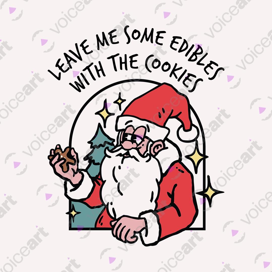 VOICEART White Watermark Cool Santa Claus Funny Christmas Graphic Tee for Holidays Short Sleeve TShirt for Men and Women