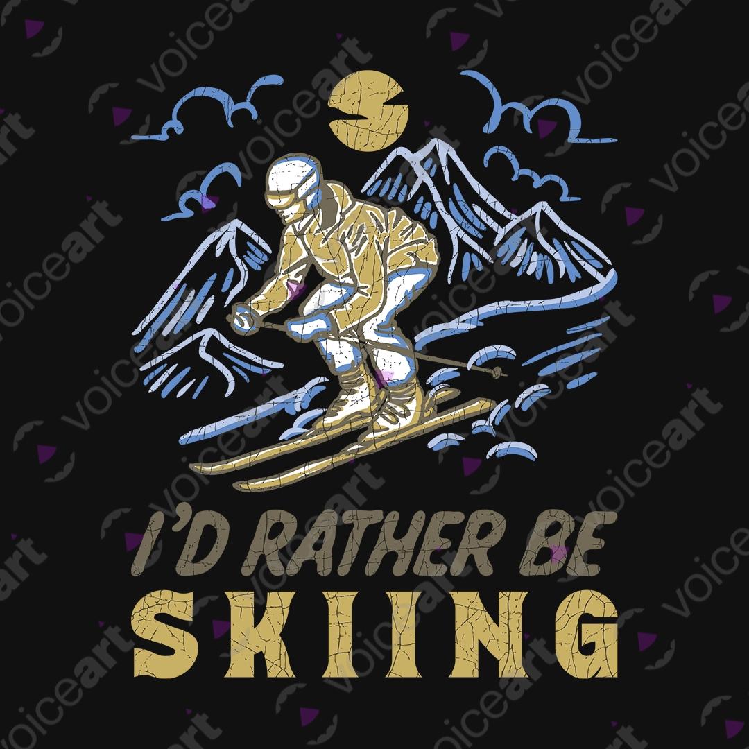 VOICEART Black Watermark Skiing Lifestyle Winter Sports Graphic Tee Outdoor Adventures Short T-Shirt for Men and Women