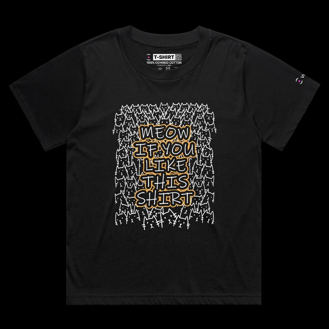 VOICEART Black Female Loose Meow If You Like This Shirt Funny Animals Graphic Tee Cat Owners Short TShirt for Men and Women