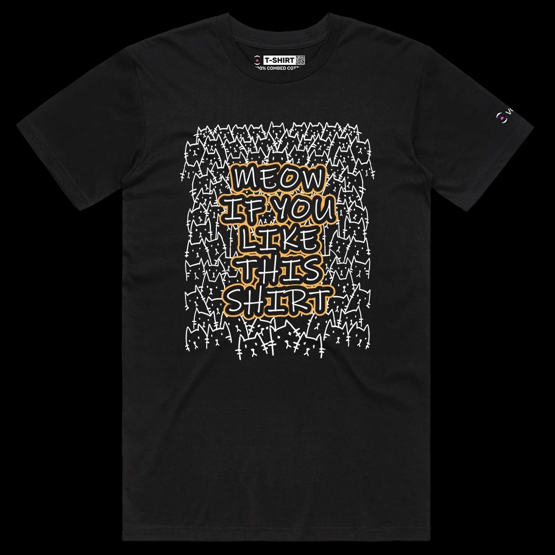 VOICEART Black Male Regular Meow If You Like This Shirt Funny Animals Graphic Tee Cat Owners Short TShirt for Men and Women