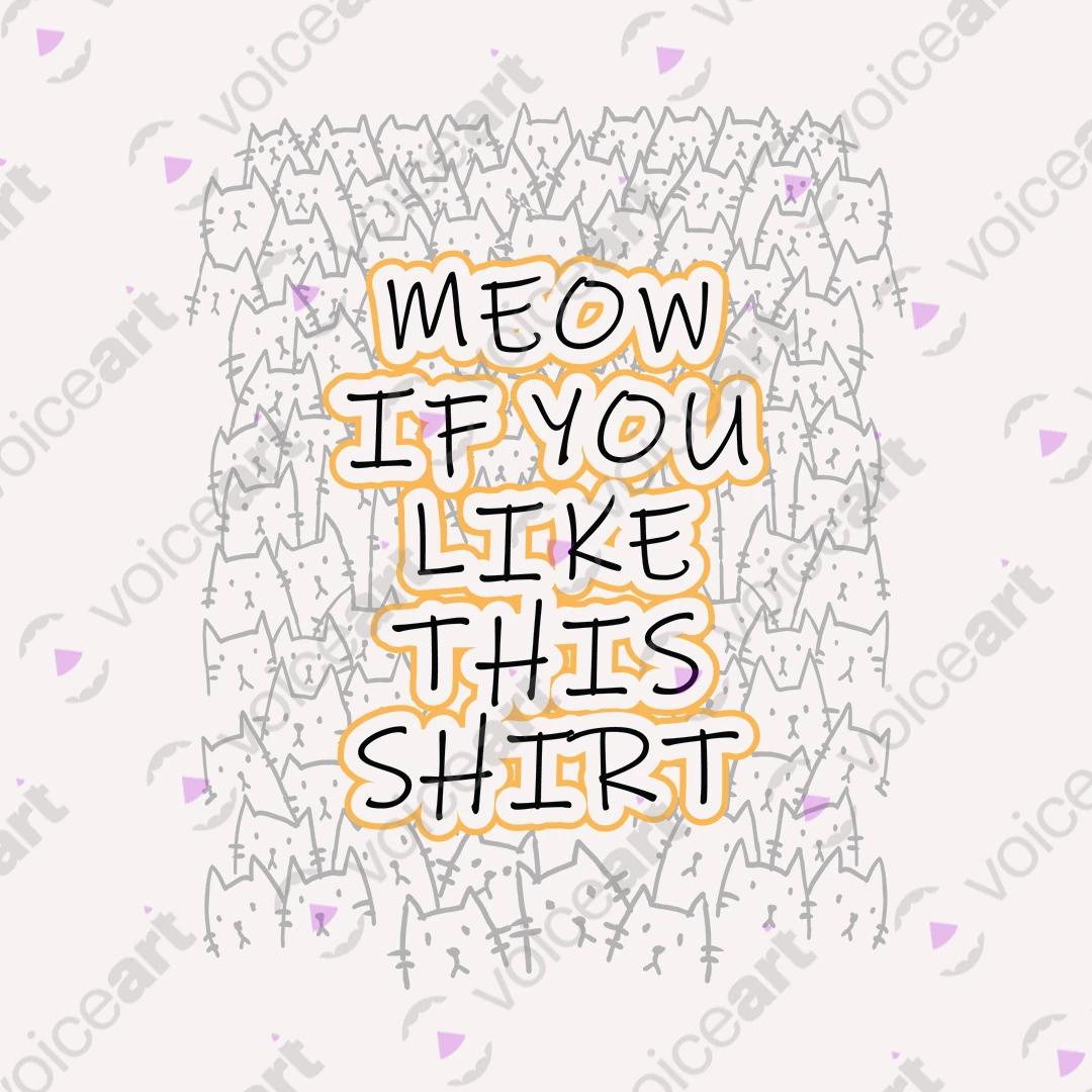 VOICEART White Watermark Meow If You Like This Shirt Funny Animals Graphic Tee Cat Owners Short TShirt for Men and Women