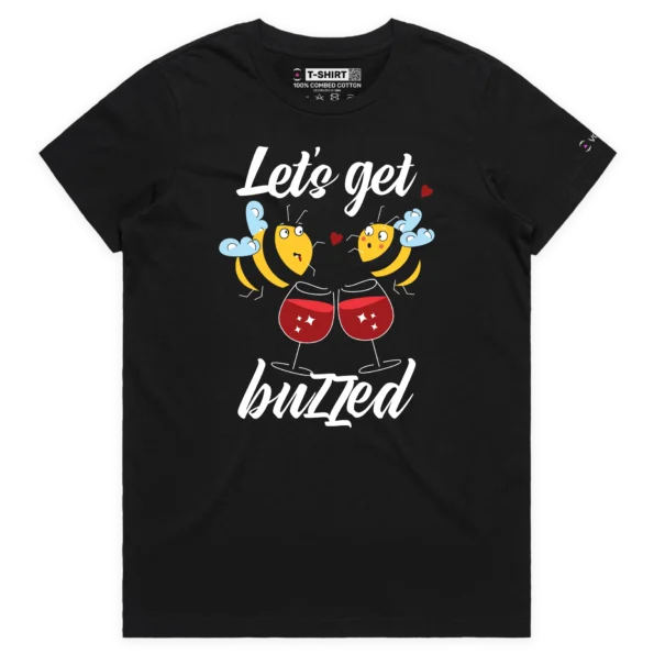 Black Female Drunk Bees Buzzing Around a Barrel T-shirt 2 design VOICEART