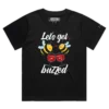 Black Female Loose Drunk Bees Buzzing Around a Barrel T-shirt 2 design VOICEART