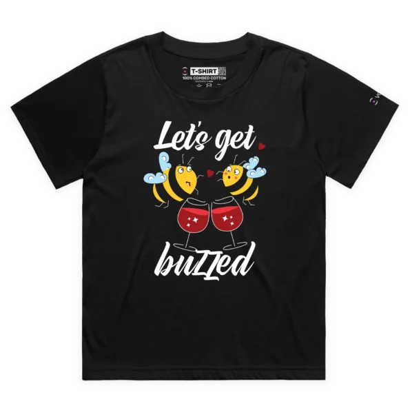 Black Female Loose Drunk Bees Buzzing Around a Barrel T-shirt 2 design VOICEART