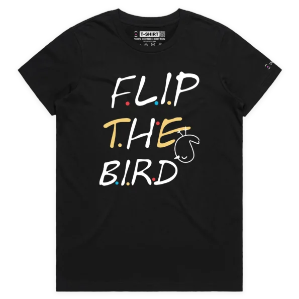 Black Female A Flip the Bird T-Shirt with a Finger design VOICEART