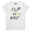 White Female A Flip the Bird T-Shirt with a Finger design VOICEART