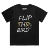 Black Female Loose A Flip the Bird T-Shirt with a Finger design VOICEART