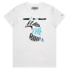 White Female A Flip the Bird T-Shirt with a Finger 2 design VOICEART