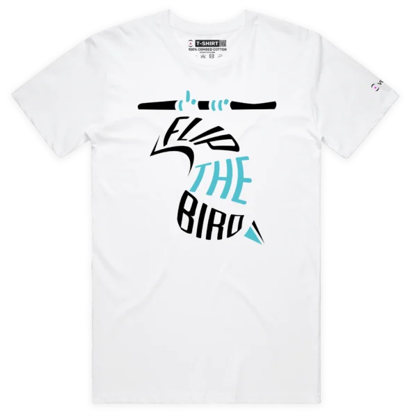 White Male A Flip the Bird T-Shirt with a Finger 2 design VOICEART