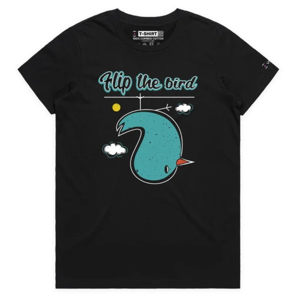 Black Female A Flip the Bird T-Shirt with a Finger 3 design VOICEART