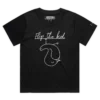 Black Female Loose A Flip the Bird T-Shirt with a Finger 4 design VOICEART