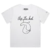 White Female Loose A Flip the Bird T-Shirt with a Finger 4 design VOICEART