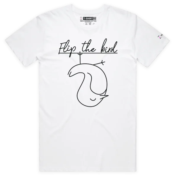 White Male A Flip the Bird T-Shirt with a Finger 4 design VOICEART