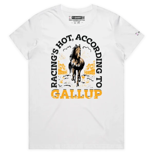 White Female Horse Racing Play On Words T-Shirt design VOICEART