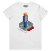 White Female A Political tshirt with Donald Trump in a Lego Prison design VOICEART