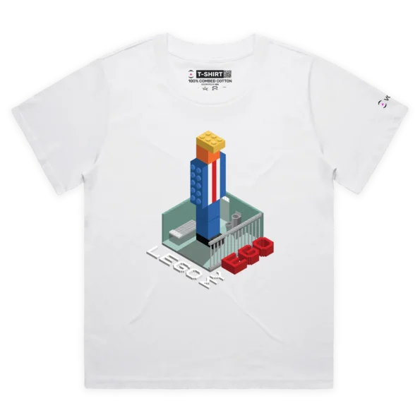 White Female Loose A Political tshirt with Donald Trump in a Lego Prison design VOICEART