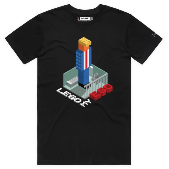 Black Male A Political tshirt with Donald Trump in a Lego Prison design VOICEART