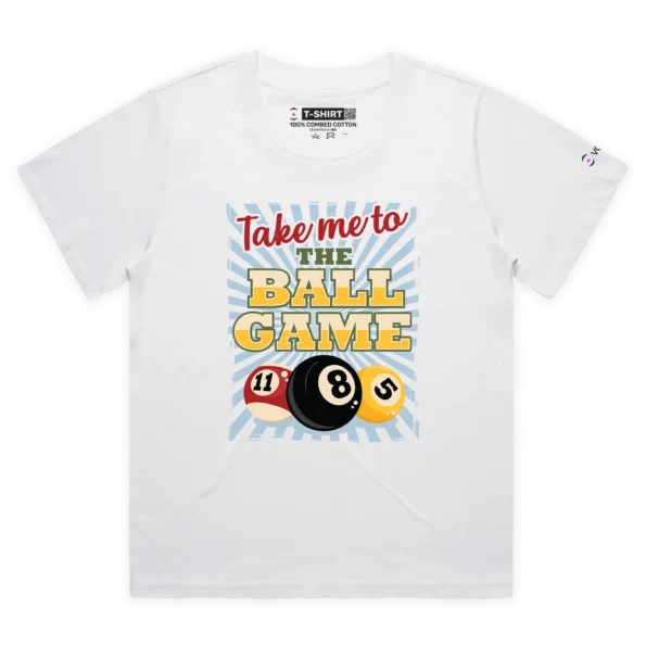 White Female Loose Take Me To The Shooting Ball Game T-shirt design VOICEART