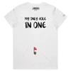 White Female Golf ball in belly button, ‘My Only Hole In One’ T-shirt design VOICEART