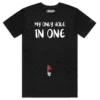 Black Male Golf ball in belly button, ‘My Only Hole In One’ T-shirt design VOICEART