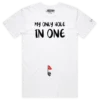 White Male Golf ball in belly button, ‘My Only Hole In One’ T-shirt design VOICEART