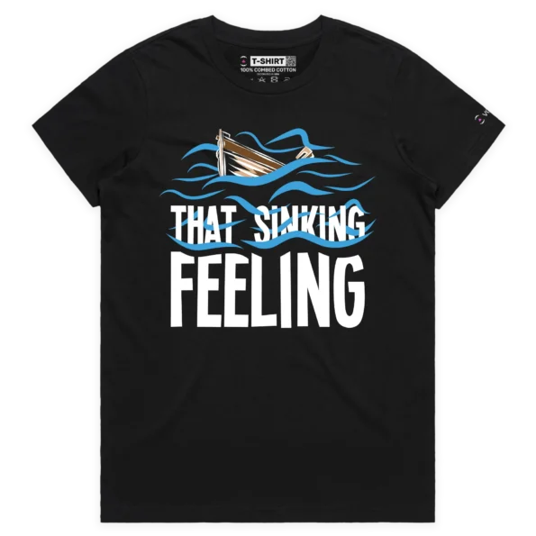 black female sinking boat and feeling t-shirt - VOICEART