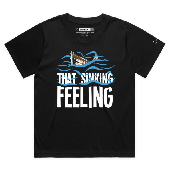 black female sinking boat and feeling loose t-shirt - VOICEART