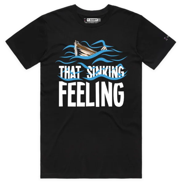 black male sinking boat and feeling t-shirt - VOICEART