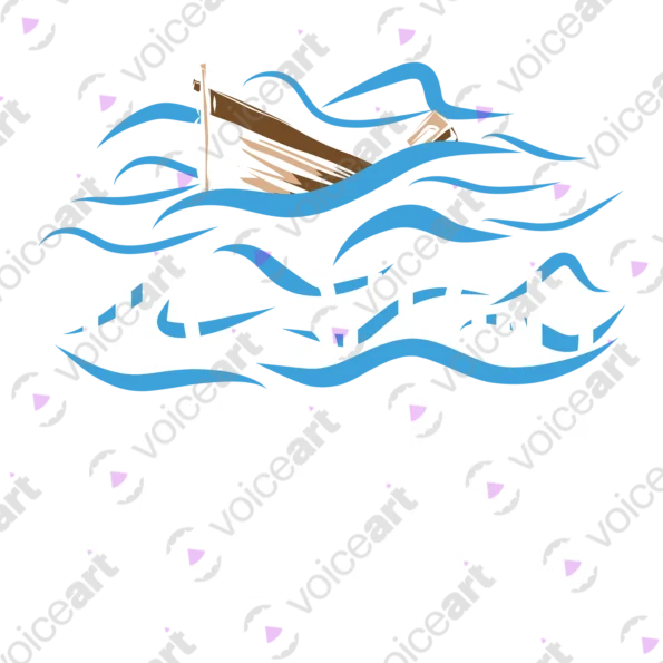 sinking boat and feeling design on black background - VOICEART