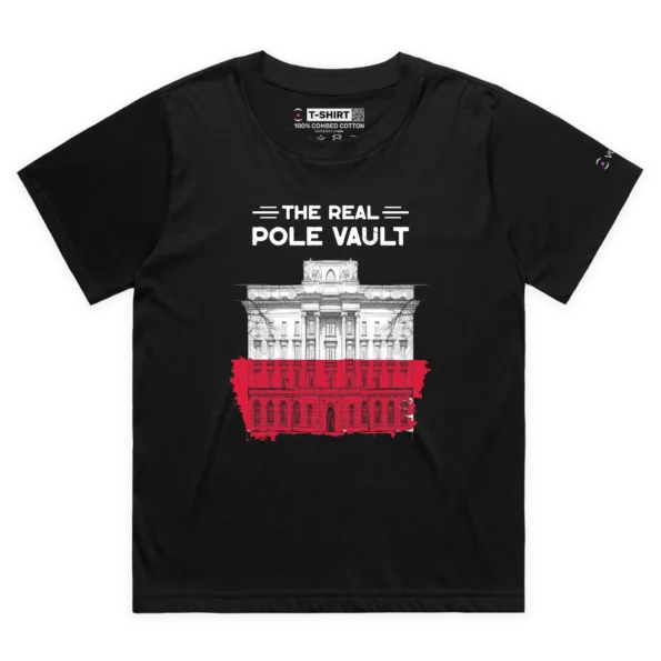 Black Female Loose A Pole Vault and the Bank of Poland T-shirt design VOICEART