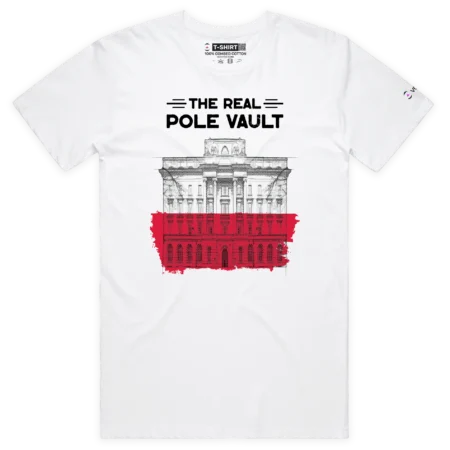 White Male A Pole Vault and the Bank of Poland T-shirt design VOICEART