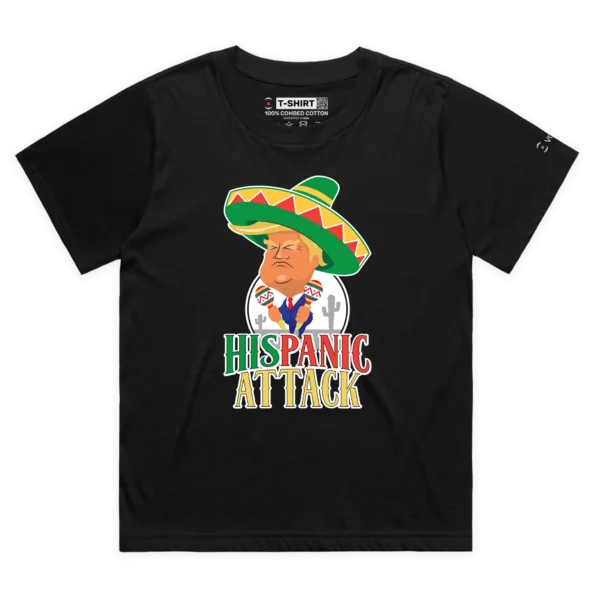 black female loose Premium t-shirt Donald Trump in a sombrero with a Hispanic Attack T-shirt - VOICEART