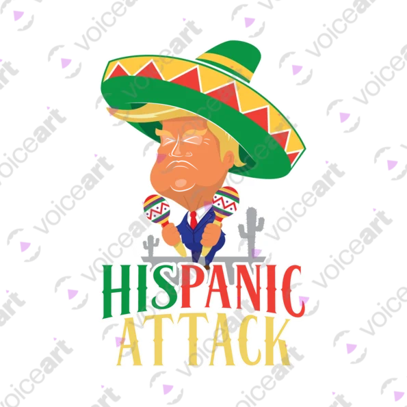 Watermark Black Watermark WhiteDonald Trump in a sombrero with a Hispanic Attack Premium T-shirt VOICEART