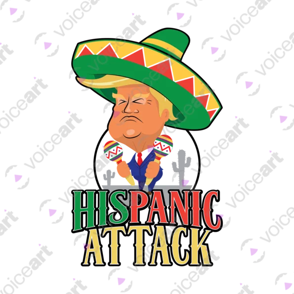 Watermark White Watermark WhiteDonald Trump in a sombrero with a Hispanic Attack Premium T-shirt VOICEART