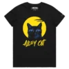 Black Female Inspired Cool Cat With City Skyline T-Shirt design VOICEART