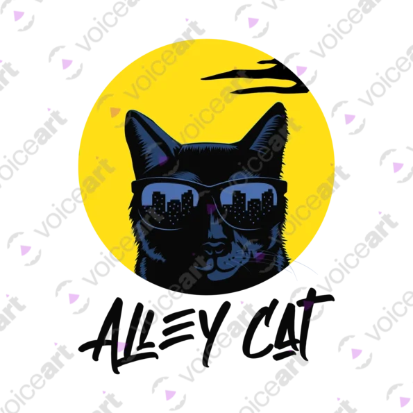 White Watermark Inspired Cool Cat With City Skyline design VOICEART