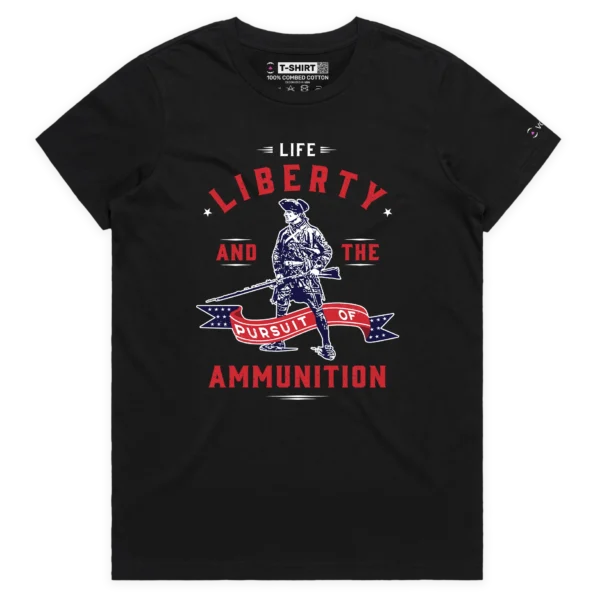 Black Female Minuteman T-shirt and the Pursuit of Ammunition premium design VOICEART