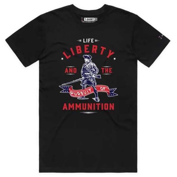 Black Male Minuteman T-shirt and the Pursuit of Ammunition Design Premium VOICEART