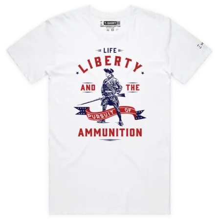 White Male Minuteman T-shirt and the Pursuit of Ammunition Design Premium VOICEART