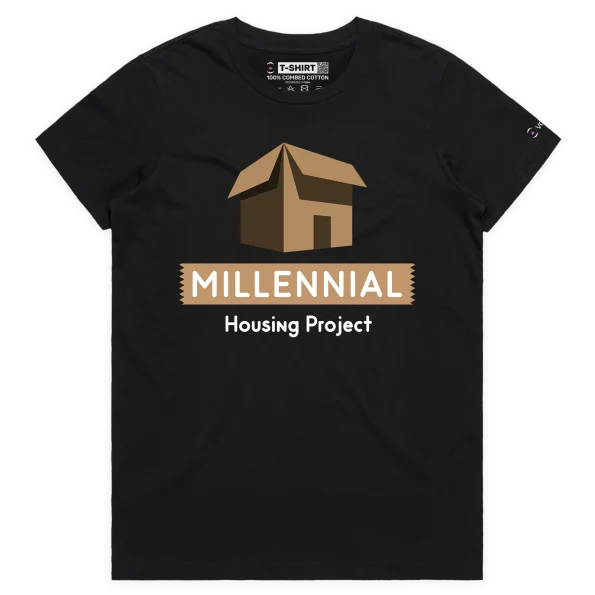 Black Female Millennial Housing Project, Cardboard Box T-Shirt design VOICEART