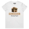 White Female Millennial Housing Project, Cardboard Box T-Shirt design VOICEART