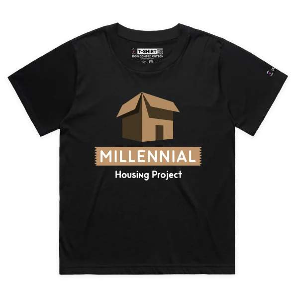 Black Female Loose Millennial Housing Project, Cardboard Box T-Shirt design VOICEART