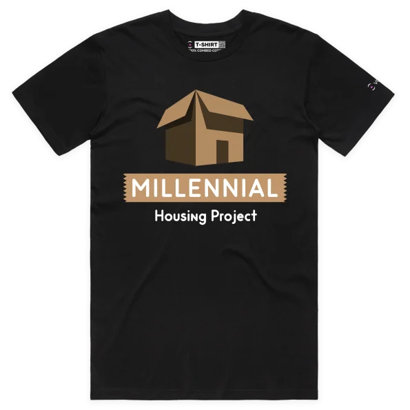 Black Male Millennial Housing Project, Cardboard Box T-Shirt design VOICEART