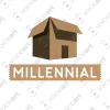 Black watermark Millennial Housing Project, Cardboard Box T-Shirt design VOICEART