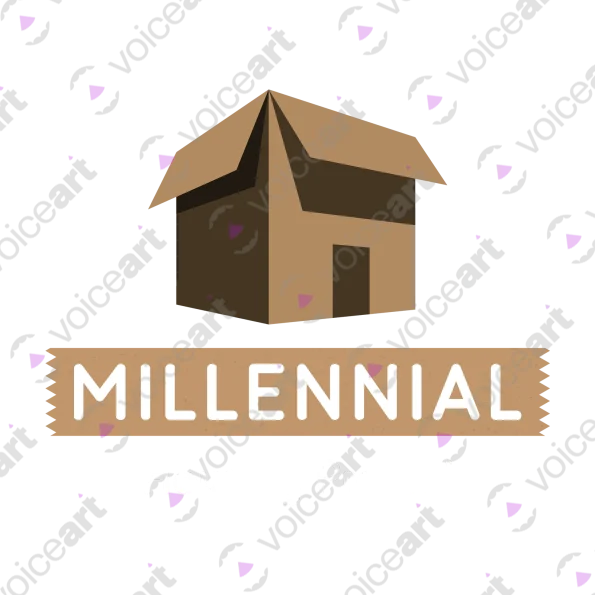 Black watermark Millennial Housing Project, Cardboard Box T-Shirt design VOICEART